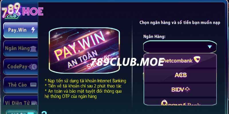 Bốn phương thức rút tiền tại 789Club