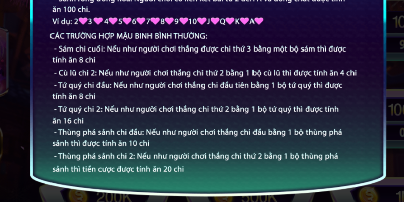 Cách tính tiền trong game bài Mậu binh 789club